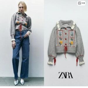 Zara Light Gray Knit Sweater